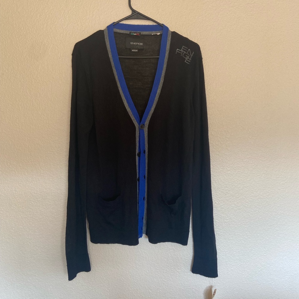 Energie boyfriend thin button down cardigan, medium